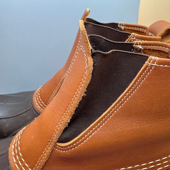 L.L. Bean Duck Boots Leather Waterproof and Rubber Size 8.5 (Bx 22) - Picture 6 of 8